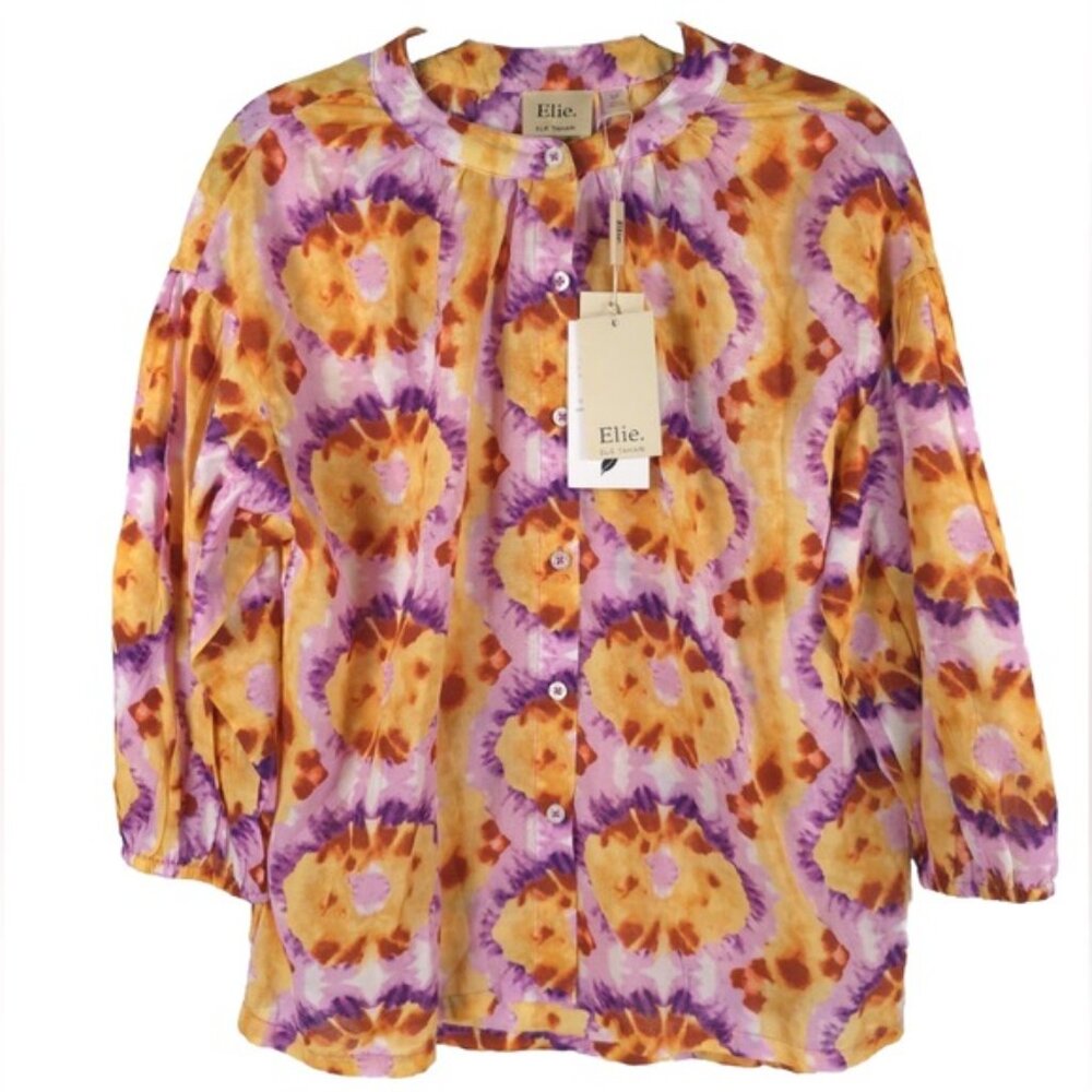 Nwt Elie. Elie Tahari Abstract Print Button Up Co… - image 6